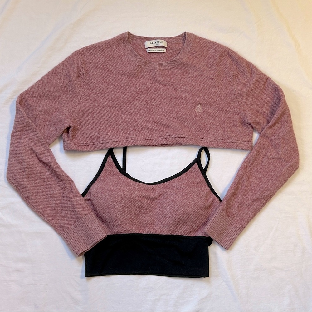 Reworked Beanpole Cashmere Shrug and Cami Set